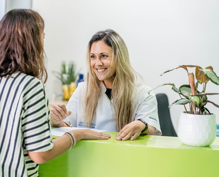 Receção da Clinica ABC Physio em Almada